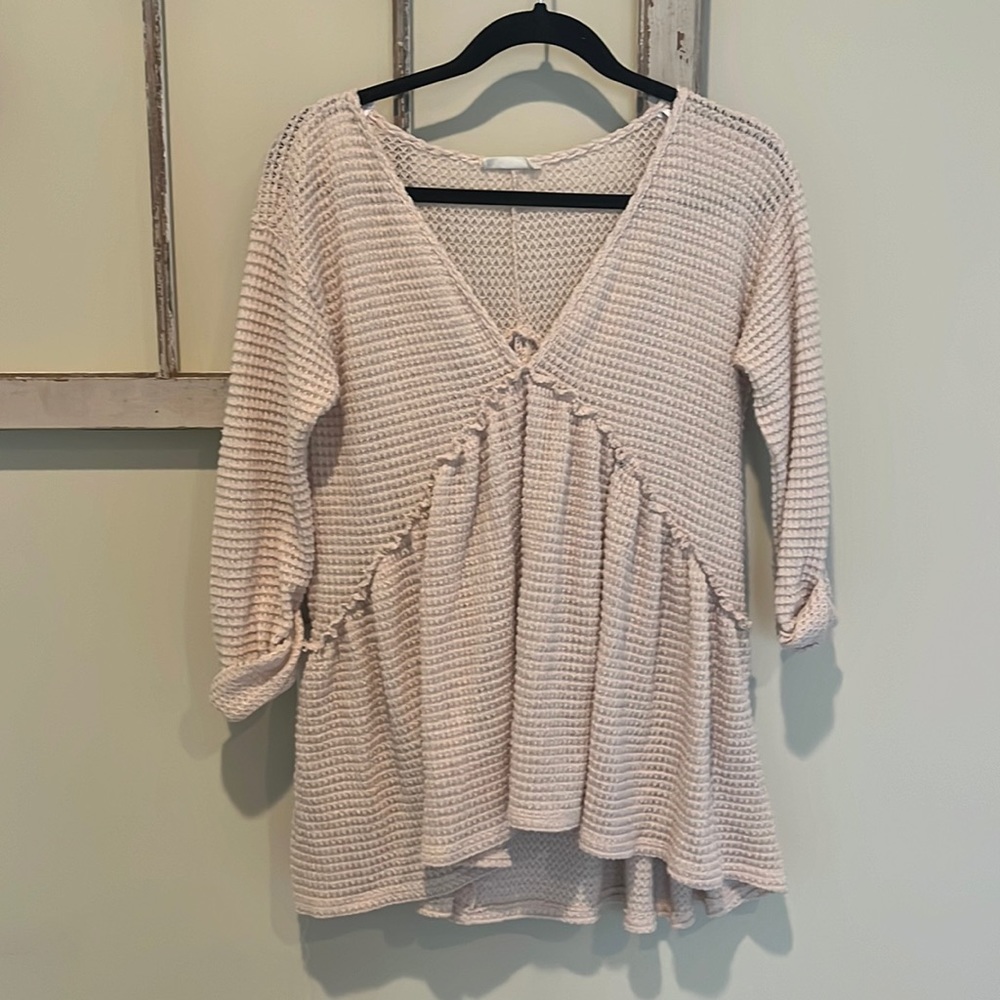 The cutest tan blouse!